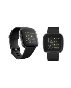 Fitbit Versa 2 Health Fitness Smart Watch Black - Carbon Aluminium